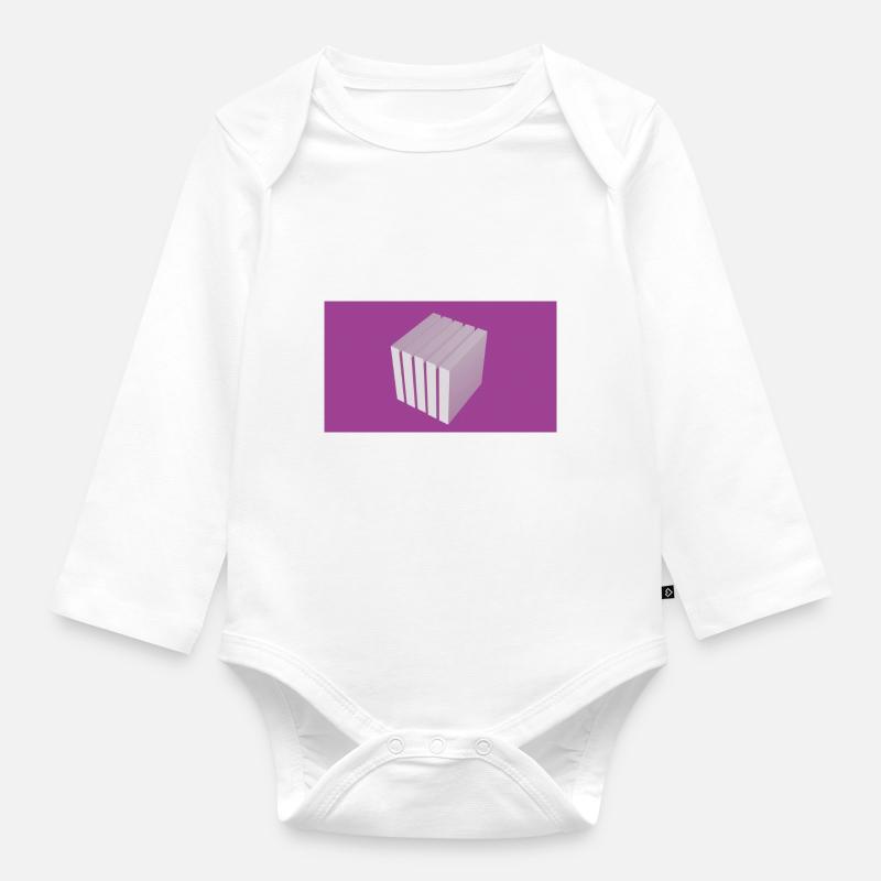 Cube - Body Bébé bio manches longues - blanc