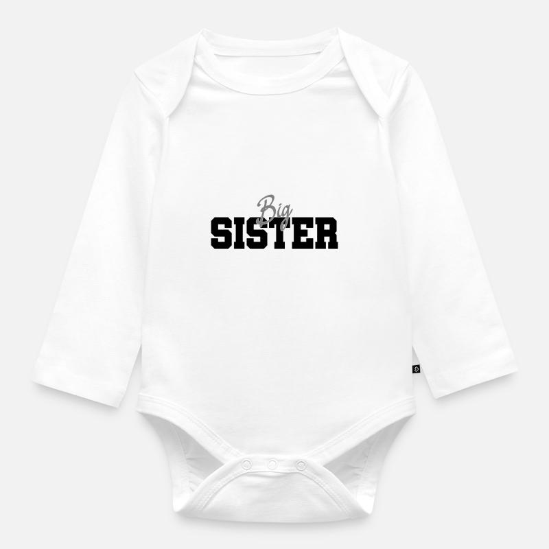 Grande soeur - große Schwester - Body Bébé bio manches longues - blanc