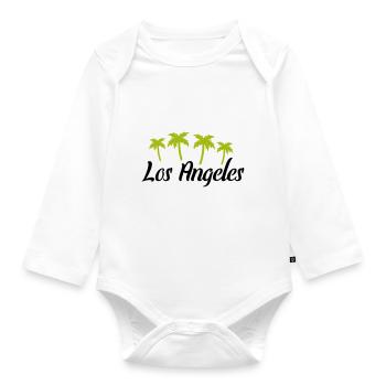los angeles - Baby Bio-Langarm-Body - Weiß - Vorne