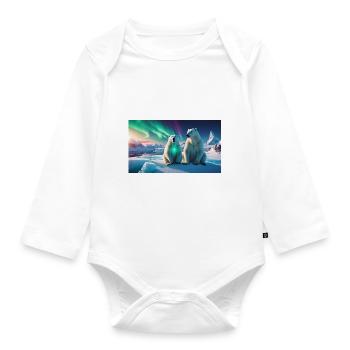 Eisbären am Nordpol - Baby Bio-Langarm-Body - Weiß - Vorne