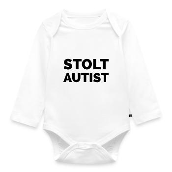 fièrement autiste - Body Bébé bio manches longues - blanc - Devant