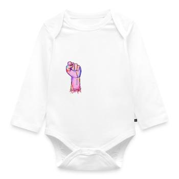 We should all be Feminists - Organic Longsleeve Baby Bodysuit - white - Front