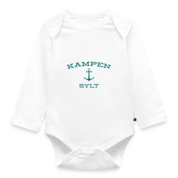 Sylt - Nordsee - Deutschland - Kampen - Insel - Baby Bio-Langarm-Body - Weiß - Vorne