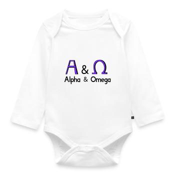 Alpha et Oméga - Body Bébé bio manches longues - blanc - Devant