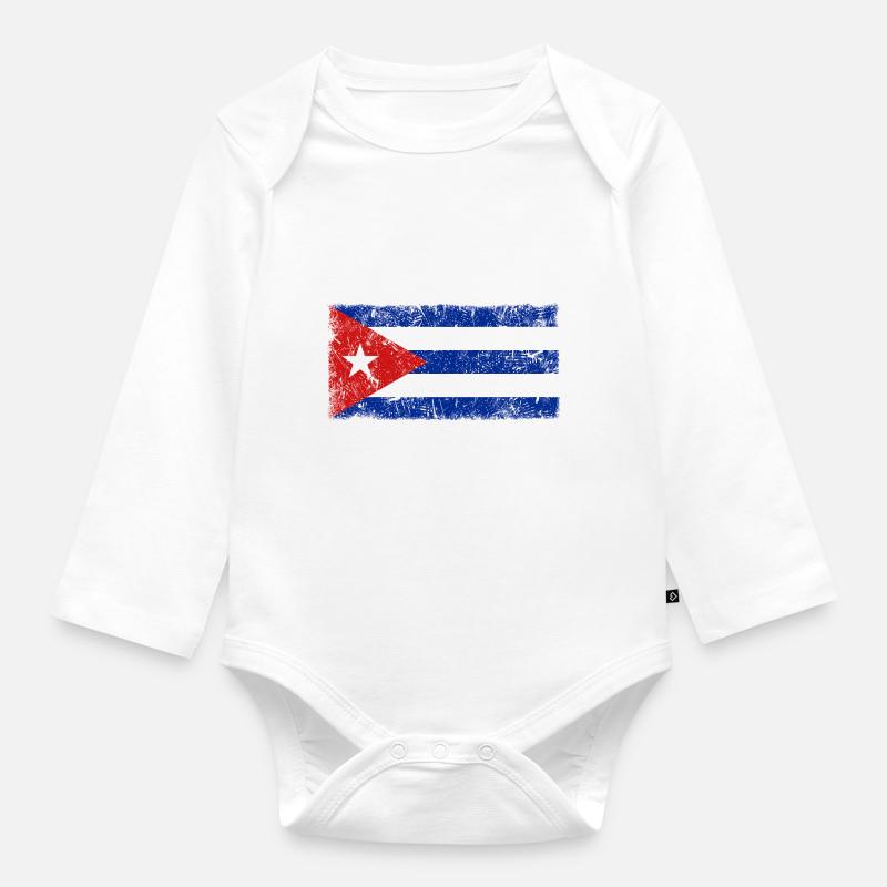 Cuba Vintage - Body Bébé bio manches longues - blanc