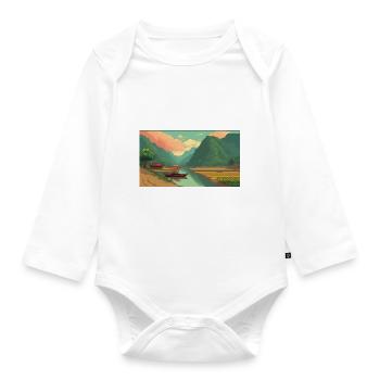 Mù Cang Chải, Vietnam - Pixel Art - Organic Longsleeve Baby Bodysuit - white - Front