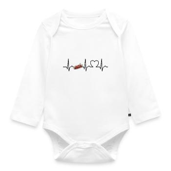Heart Curve Currywurst - Fast Food - Cult - Organic Longsleeve Baby Bodysuit - white - Front