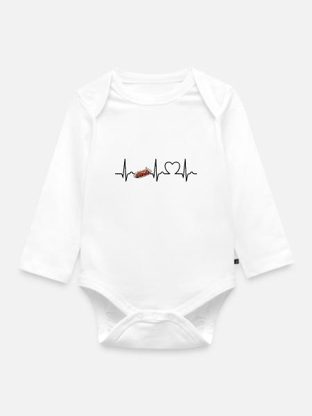 Herzkurve Currywurst - Fast Food - Kult - Baby Bio-Langarm-Body - Weiß