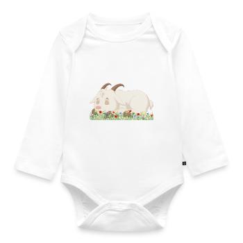Schlafende Ziege - Baby Bio-Langarm-Body - Weiß - Vorne
