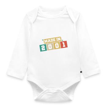 2001 Birthday 2001 Born in 2001 Birthday - Organic Longsleeve Baby Bodysuit - white - Front