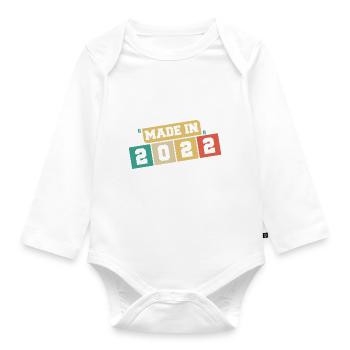 2022 Geburtstag 2022 Jahrgang 2022 Geburtstag - Baby Bio-Langarm-Body - Weiß - Vorne