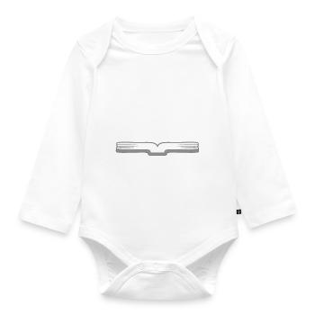 It's A Good Day To Read A Book School Reading Love - Organic Longsleeve Baby Bodysuit - white - Front