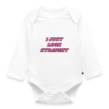 J’ai juste l’air hétéro, drôle, gay - Body Bébé bio manches longues - blanc - Devant