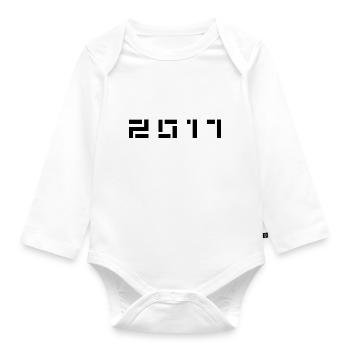 Année de naissance Anniversaire Né en - Fabriqué en 2017 - Body Bébé bio manches longues - blanc - Devant