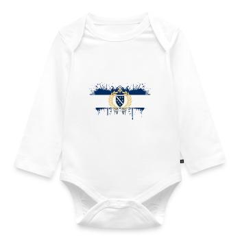 Bosnia in herzegovina europe sarajavo flag mostar - Organic Longsleeve Baby Bodysuit - white - Front