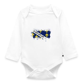 Bosnia in herzegovina europe sarajavo flag mostar - Organic Longsleeve Baby Bodysuit - white - Front