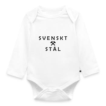 Swedish steel - Organic Longsleeve Baby Bodysuit - white - Front