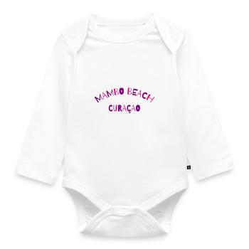 Mambo Beach - Curacao - Dutch Caribbean - Karibik - Organic Longsleeve Baby Bodysuit - white - Front