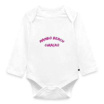 Mambo Beach - Curaçao - Caraïbes néerlandaises - Karibik - Body Bébé bio manches longues - blanc - Devant