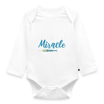 Working On A Miracle #IVF Gynäkologe - Baby Bio-Langarm-Body - Weiß - Vorne