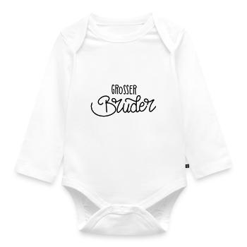 Grosser Bruder - Baby Bio-Langarm-Body - Weiß - Vorne