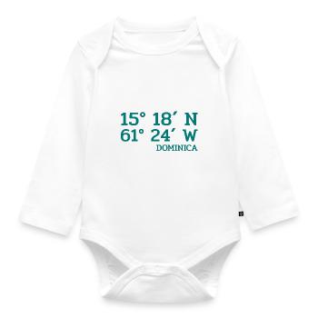 Dominica Coordinates - Coordinates - Caribbean - Organic Longsleeve Baby Bodysuit - white - Front