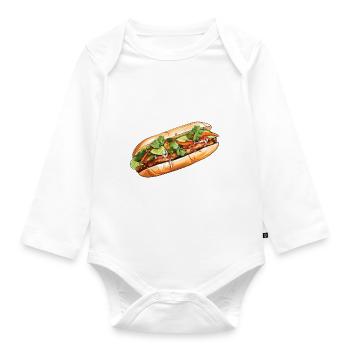 Banh Mi - Organic Longsleeve Baby Bodysuit - white - Front