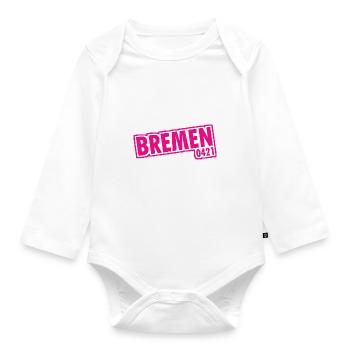 Bremen - 0421 - Area Code - Organic Longsleeve Baby Bodysuit - white - Front