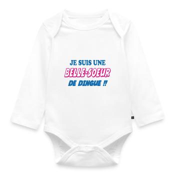 I AM A CRAZY SISTER-IN-LAW!! - Organic Longsleeve Baby Bodysuit - white - Front