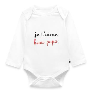 Ich liebe dich, Stiefvater - Baby Bio-Langarm-Body - Weiß - Vorne
