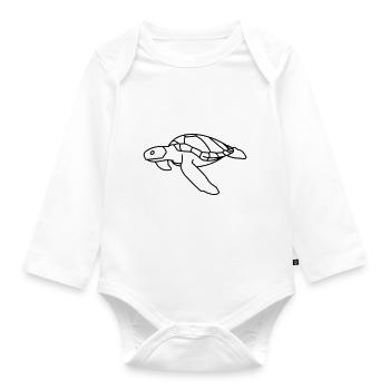 Tortue de mer - Body Bébé bio manches longues - blanc - Devant