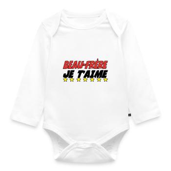 Brother-in-law I love you - Organic Longsleeve Baby Bodysuit - white - Front