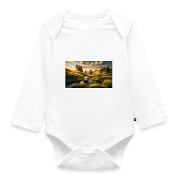Landscape - Organic Longsleeve Baby Bodysuit - white - Front