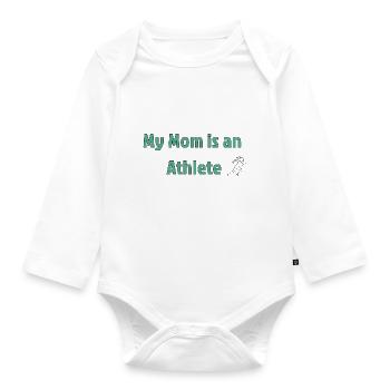 Ma mère est une athlète - Body Bébé bio manches longues - blanc - Devant