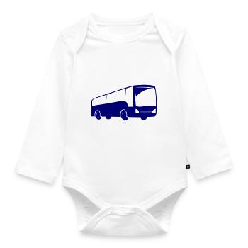 Bus Bus Driving - Organic Longsleeve Baby Bodysuit - white - Front