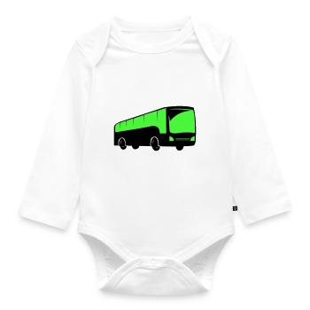 Bus Bus Driving - Organic Longsleeve Baby Bodysuit - white - Front