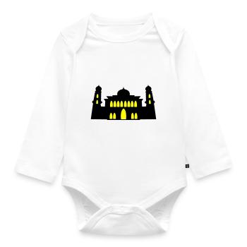 moschee silhouette - Baby Bio-Langarm-Body - Weiß - Vorne