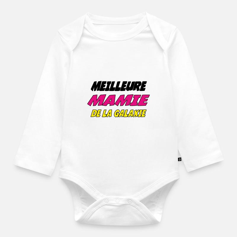 BESTE OMA DER GALAXIE - Baby Bio-Langarm-Body - Weiß