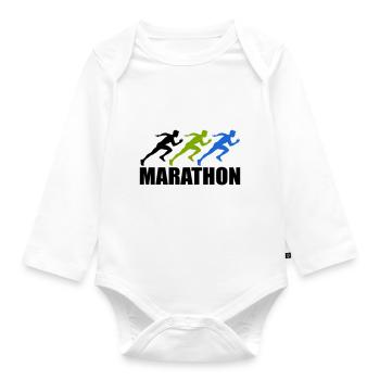 marathon - Organic Longsleeve Baby Bodysuit - white - Front