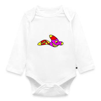 Wurm kinder shirt - Baby Bio-Langarm-Body - Weiß - Vorne