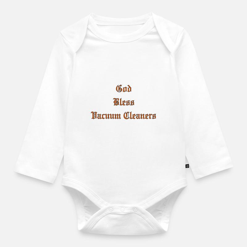 GodBlessAspirateurs - Body Bébé bio manches longues - blanc