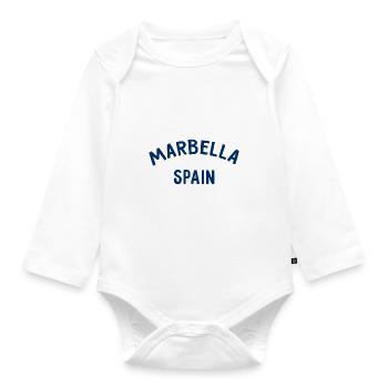 Marbella Spain Spain España - Organic Longsleeve Baby Bodysuit - white - Front