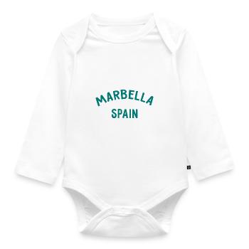 Marbella Spain Spain España - Organic Longsleeve Baby Bodysuit - white - Front