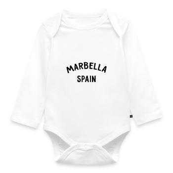 Marbella Spain Spain España - Organic Longsleeve Baby Bodysuit - white - Front