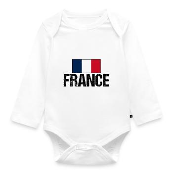 Français Français France - Body Bébé bio manches longues - blanc - Devant