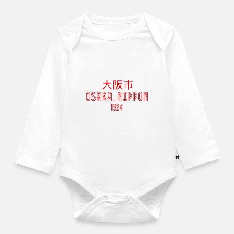 Osaka, Nippon - Body Bébé bio manches longues - blanc