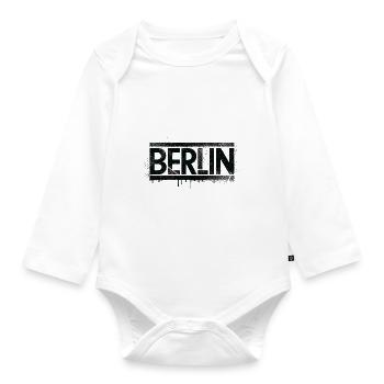 Berlin Grunge Design Alexanderplatz Berlin Bear - Organic Longsleeve Baby Bodysuit - white - Front