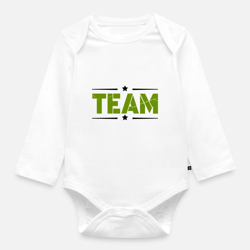 Équipe - Body Bébé bio manches longues - blanc