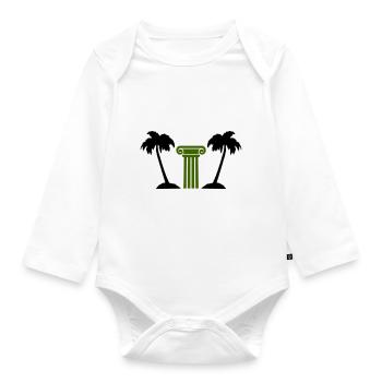 Palm Tree Column - Organic Longsleeve Baby Bodysuit - white - Front