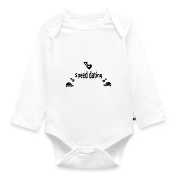 Speed Dating Turtle - Organic Longsleeve Baby Bodysuit - white - Front